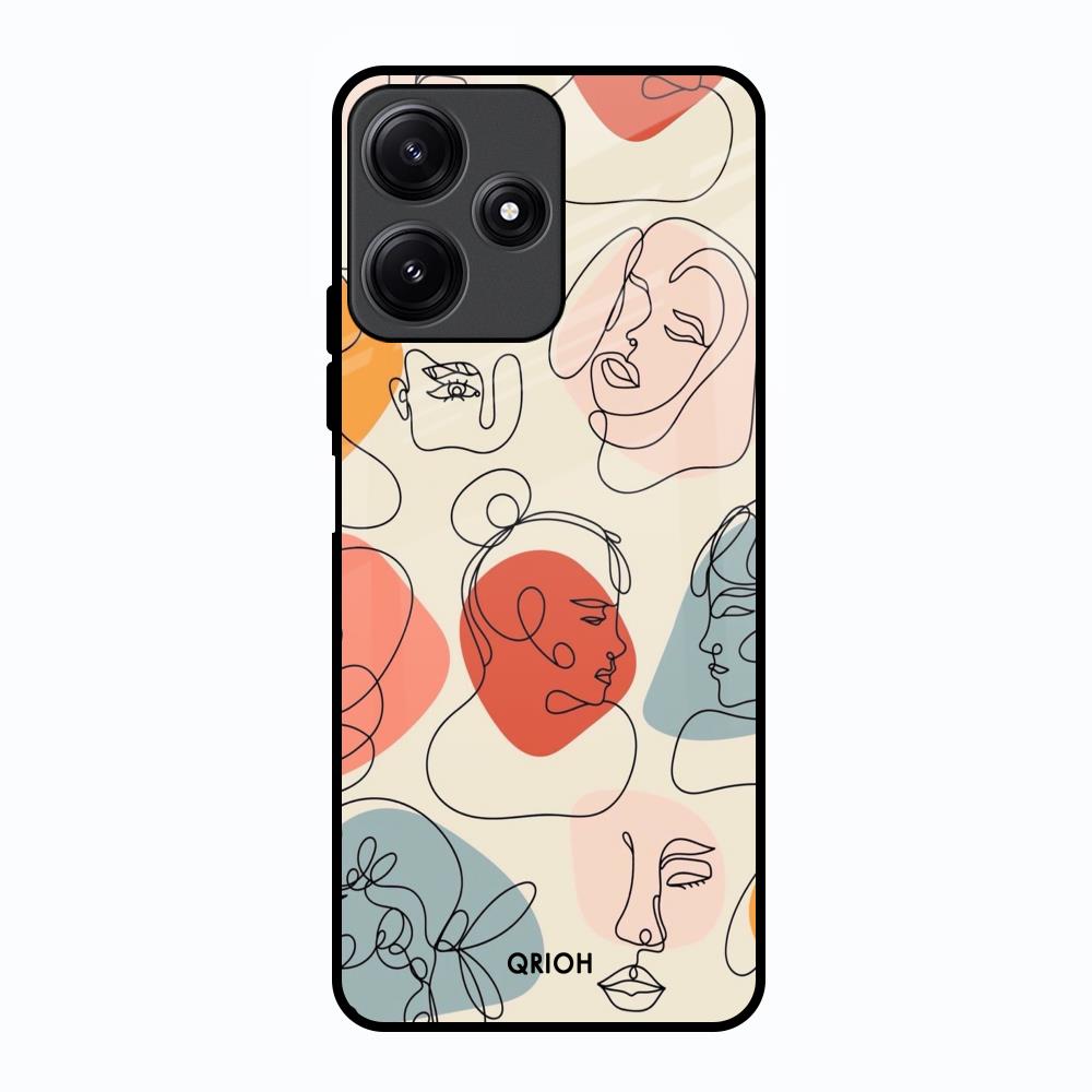 Abstract Faces Poco M6 Pro 5G Glass Back Cover Online