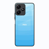 Wavy Blue Pattern Poco M6 Pro 5G Glass Back Cover Online