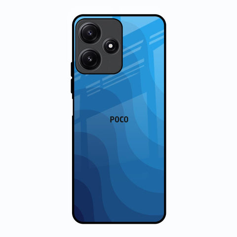 Blue Wave Abstract Poco M6 Pro 5G Glass Back Cover Online