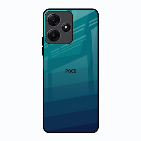 Green Triangle Pattern Poco M6 Pro 5G Glass Back Cover Online
