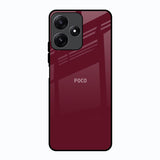 Classic Burgundy Poco M6 Pro 5G Glass Back Cover Online