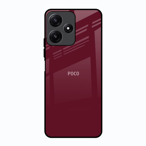 Classic Burgundy Poco M6 Pro 5G Glass Back Cover Online