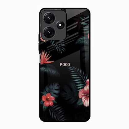 Tropical Art Flower Poco M6 Pro 5G Glass Back Cover Online