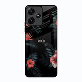 Tropical Art Flower Poco M6 Pro 5G Glass Back Cover Online