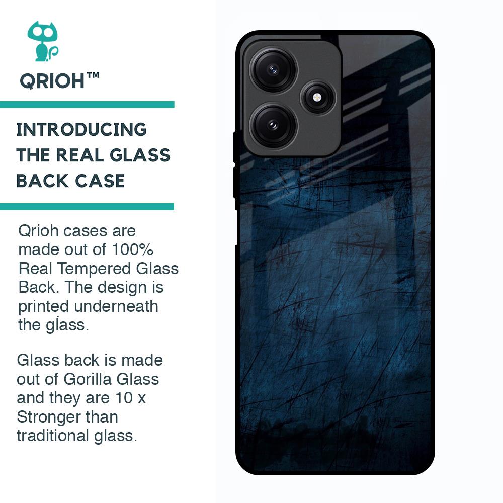 Dark Blue Grunge Glass Case for Poco M6 Pro 5G