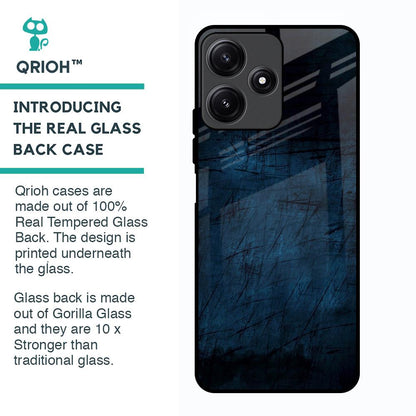 Dark Blue Grunge Glass Case for Poco M6 Pro 5G