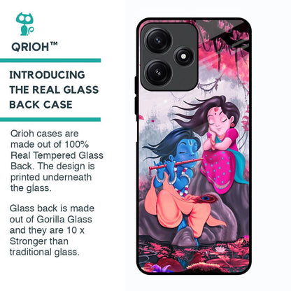 Radha Krishna Art Glass Case for Poco M6 Pro 5G