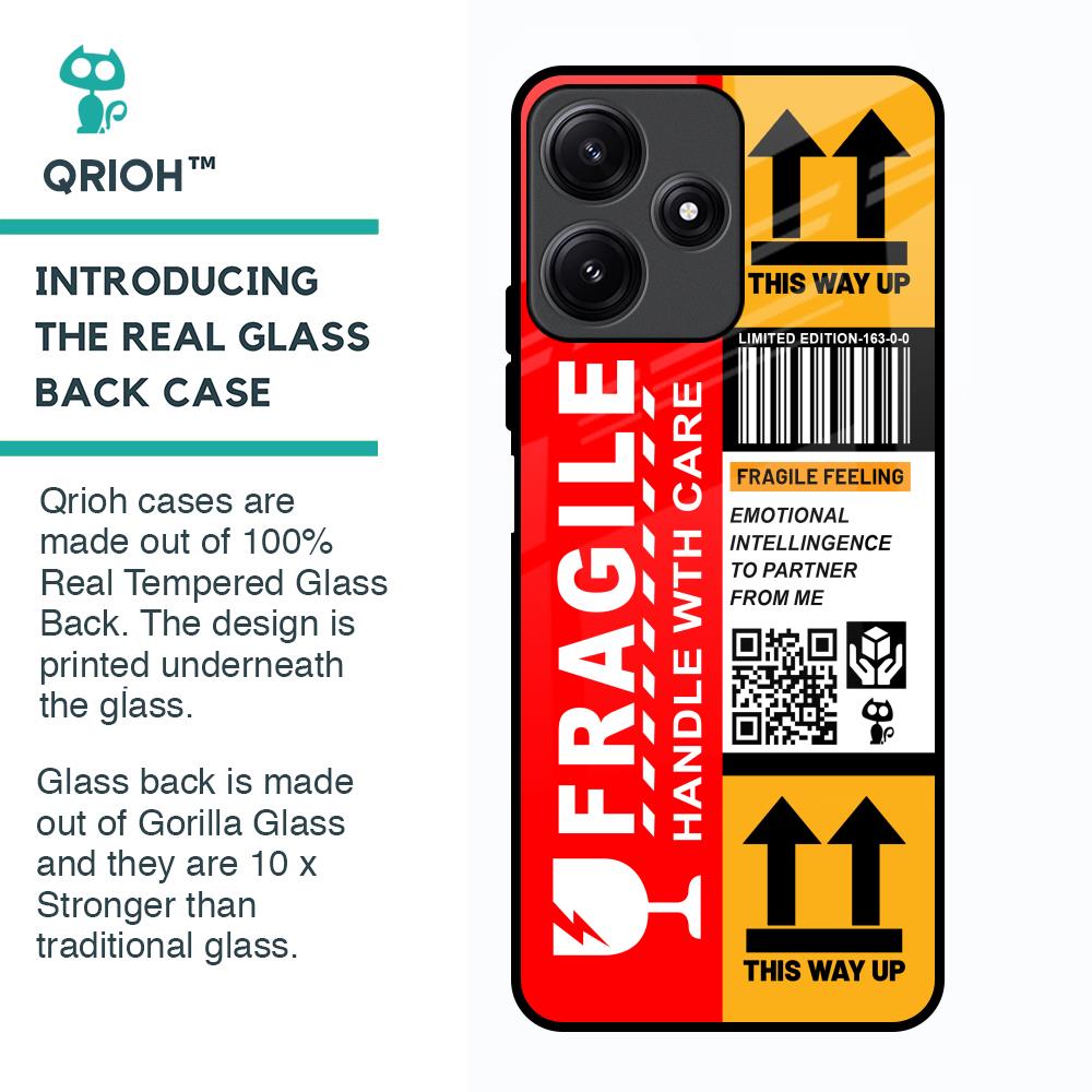 Handle With Care Glass Case for Poco M6 Pro 5G