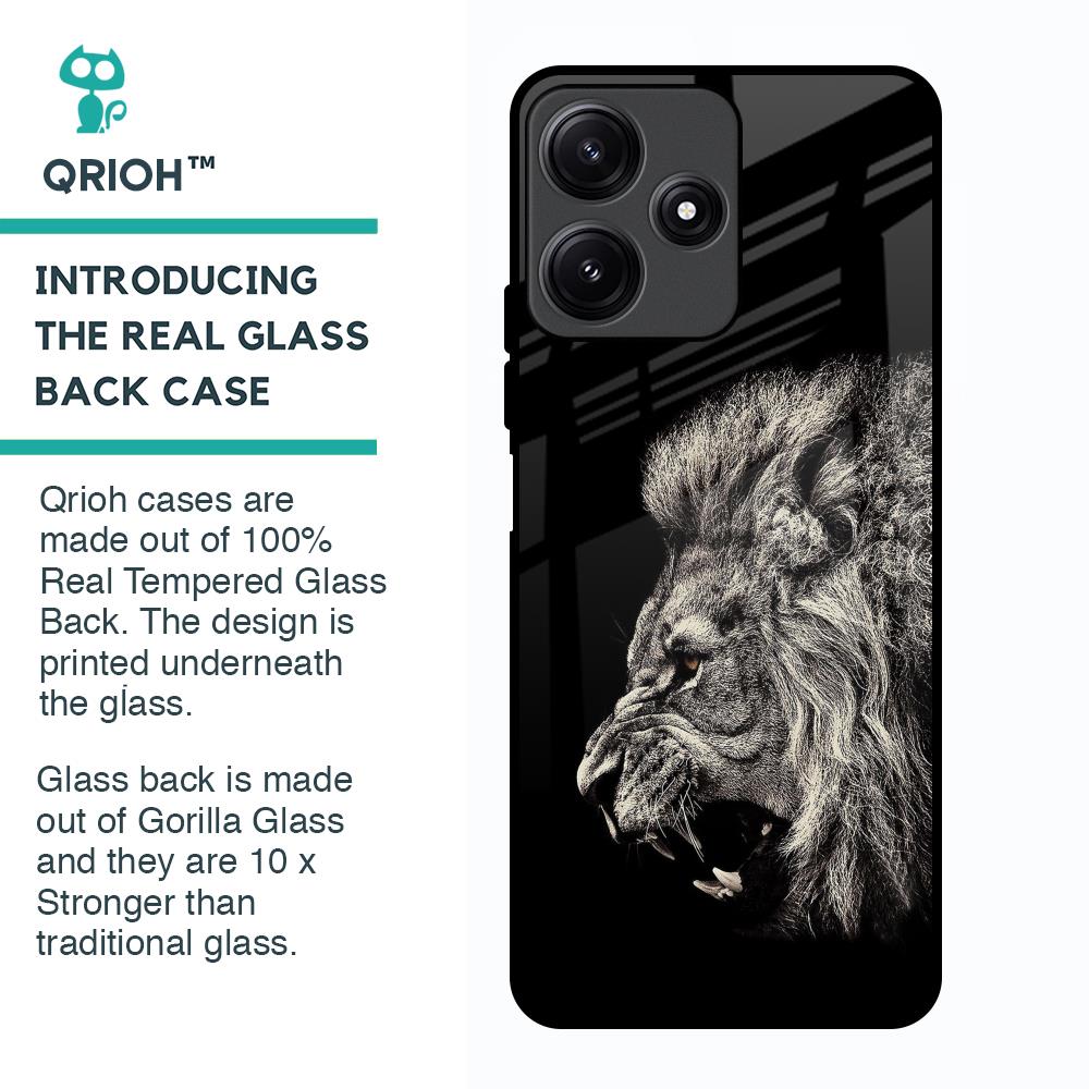 Brave Lion Glass Case for Poco M6 Pro 5G