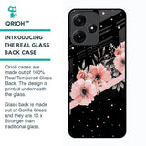 Floral Black Band Glass Case For Poco M6 Pro 5G
