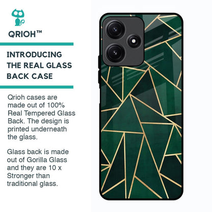 Abstract Green Glass Case For Poco M6 Pro 5G