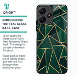 Abstract Green Glass Case For Poco M6 Pro 5G