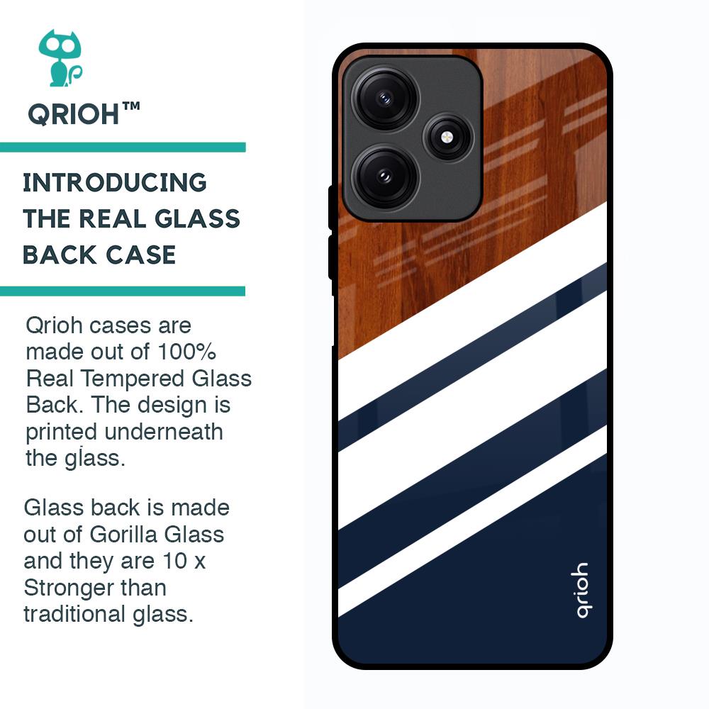 Bold Stripes Glass Case for Poco M6 Pro 5G