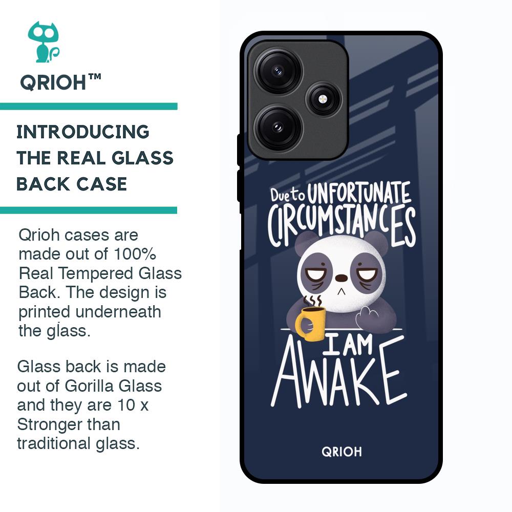 Struggling Panda Glass Case for Poco M6 Pro 5G