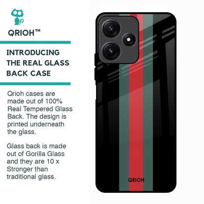 Vertical Stripes Glass Case for Poco M6 Pro 5G
