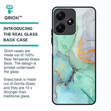 Green Marble Glass Case for Poco M6 Pro 5G