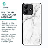 Modern White Marble Glass Case for Poco M6 Pro 5G