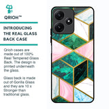 Seamless Green Marble Glass Case for Poco M6 Pro 5G
