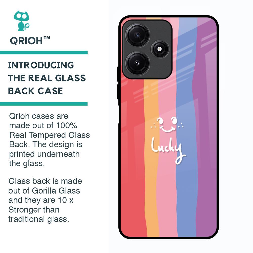 Lucky Abstract Glass Case for Poco M6 Pro 5G