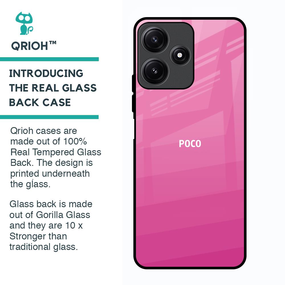 Pink Ribbon Caddy Glass Case for Poco M6 Pro 5G