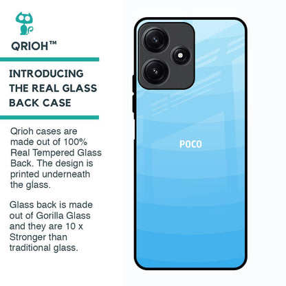 Wavy Blue Pattern Glass Case for Poco M6 Pro 5G