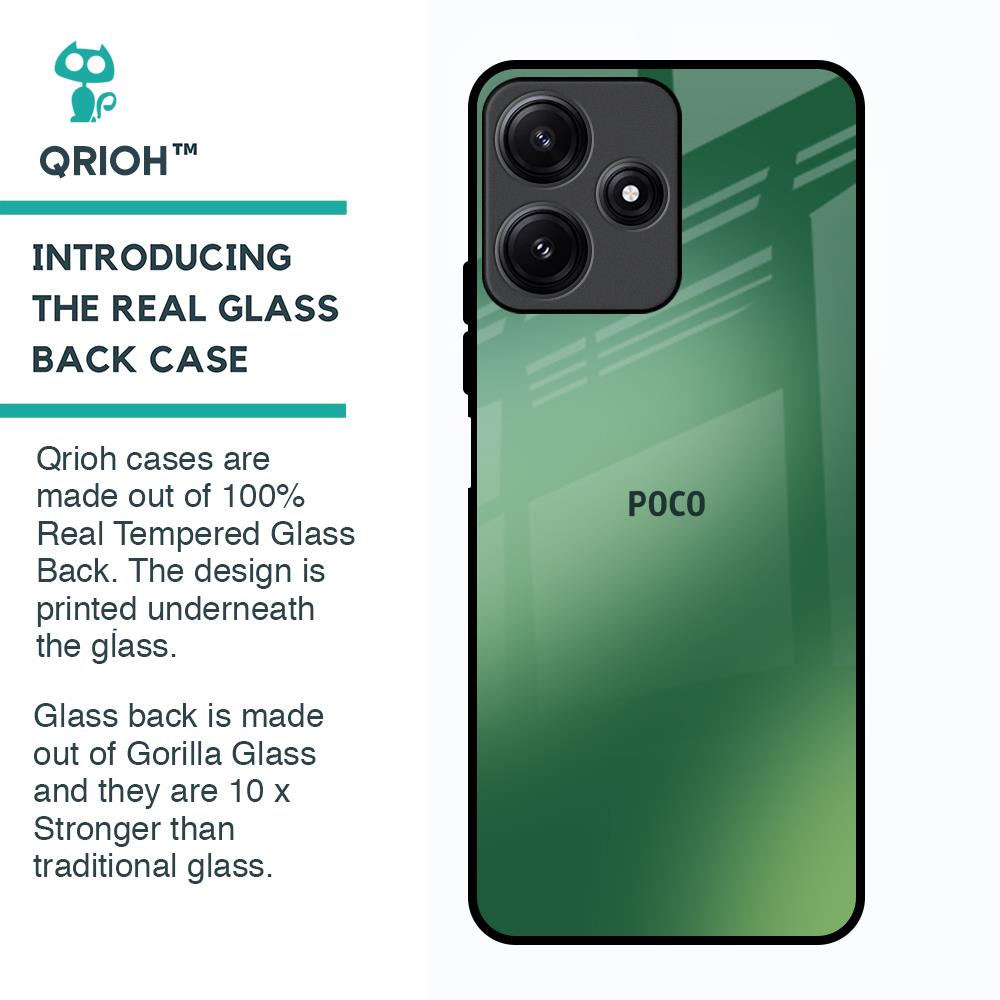 Green Grunge Texture Glass Case for Poco M6 Pro 5G