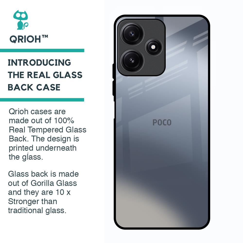 Space Grey Gradient Glass Case for Poco M6 Pro 5G