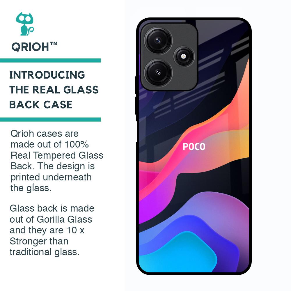 Colorful Fluid Glass Case for Poco M6 Pro 5G