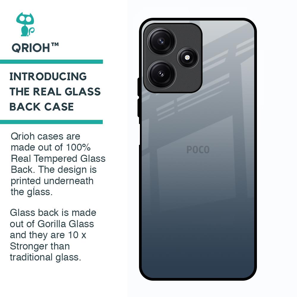 Smokey Grey Color Glass Case For Poco M6 Pro 5G