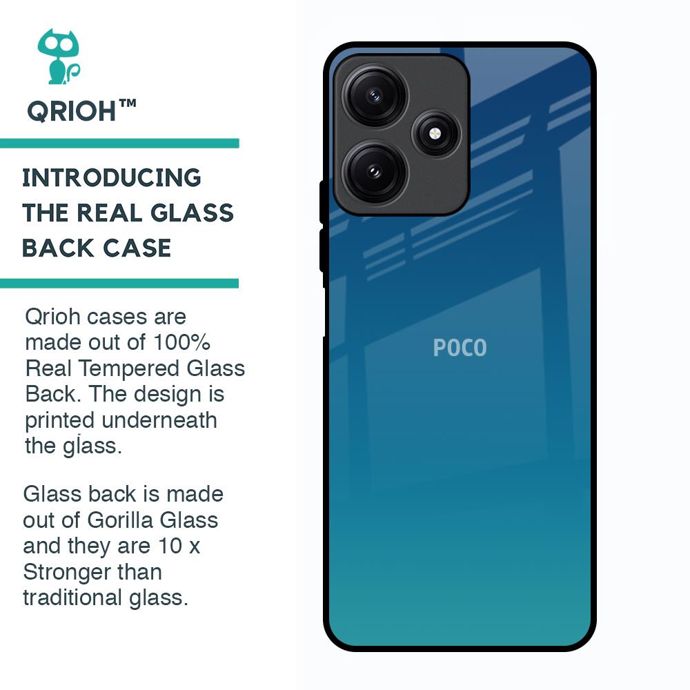 Celestial Blue Glass Case For Poco M6 Pro 5G