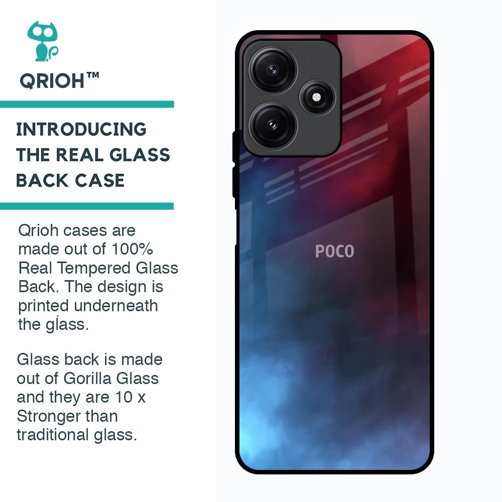 Smokey Watercolor Glass Case for Poco M6 Pro 5G