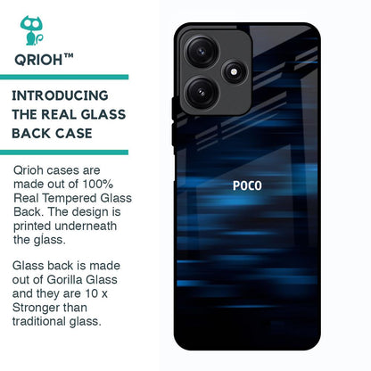 Blue Rough Abstract Glass Case for Poco M6 Pro 5G