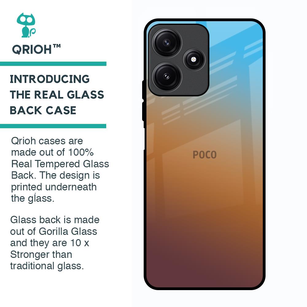 Rich Brown Glass Case for Poco M6 Pro 5G