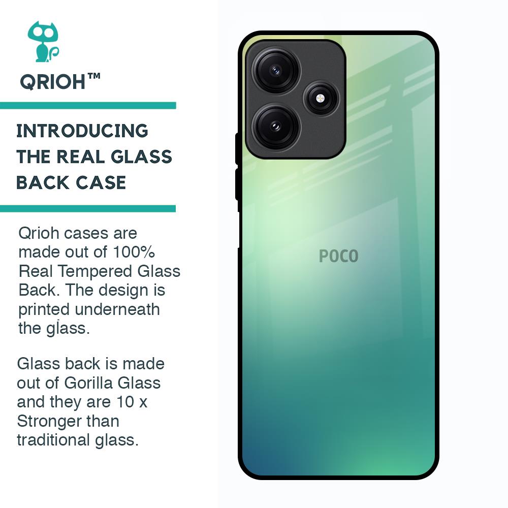 Dusty Green Glass Case for Poco M6 Pro 5G