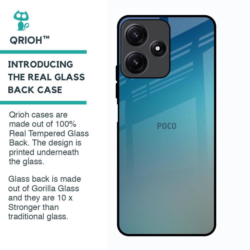 Sea Theme Gradient Glass Case for Poco M6 Pro 5G
