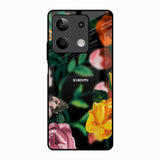 Flowers & Butterfly Redmi Note 13 5G Glass Back Cover Online