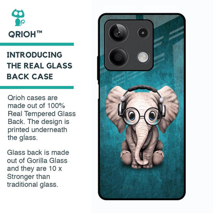 Adorable Baby Elephant Glass Case For Redmi Note 13 5G