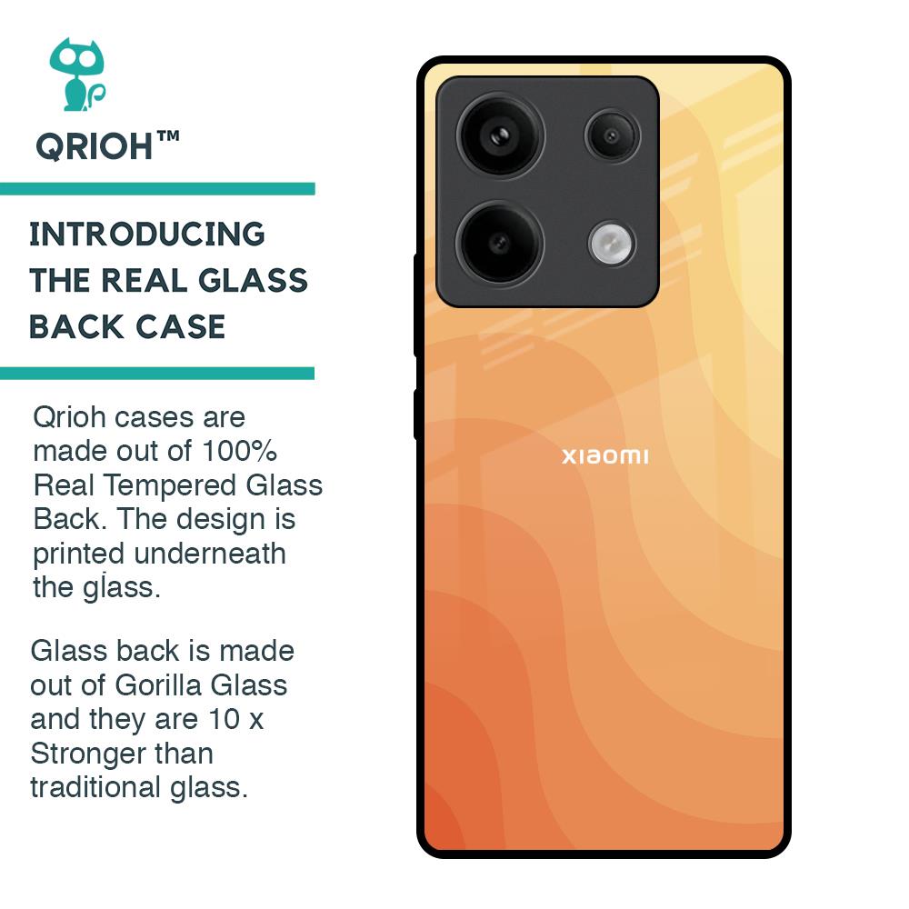 Orange Curve Pattern Glass Case for Redmi Note 13 Pro 5G