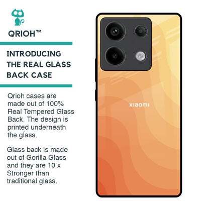 Orange Curve Pattern Glass Case for Redmi Note 13 Pro 5G