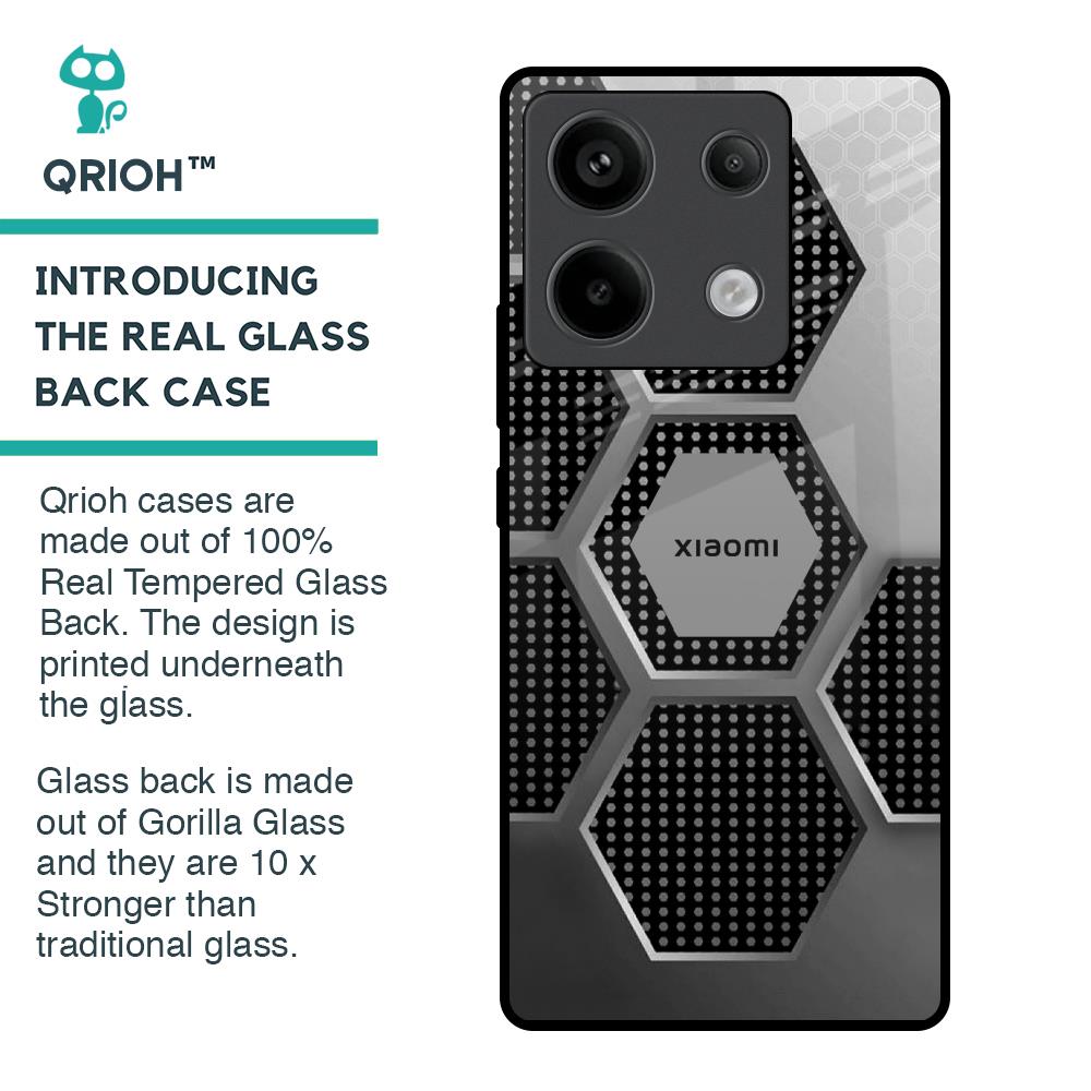 Hexagon Style Glass Case For Redmi Note 13 Pro 5G