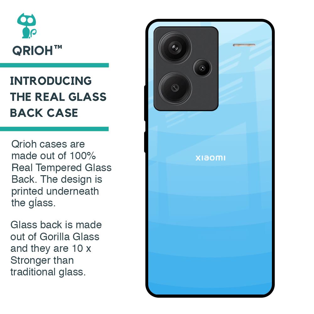 Wavy Blue Pattern Glass Case for Redmi Note 13 Pro Plus 5G