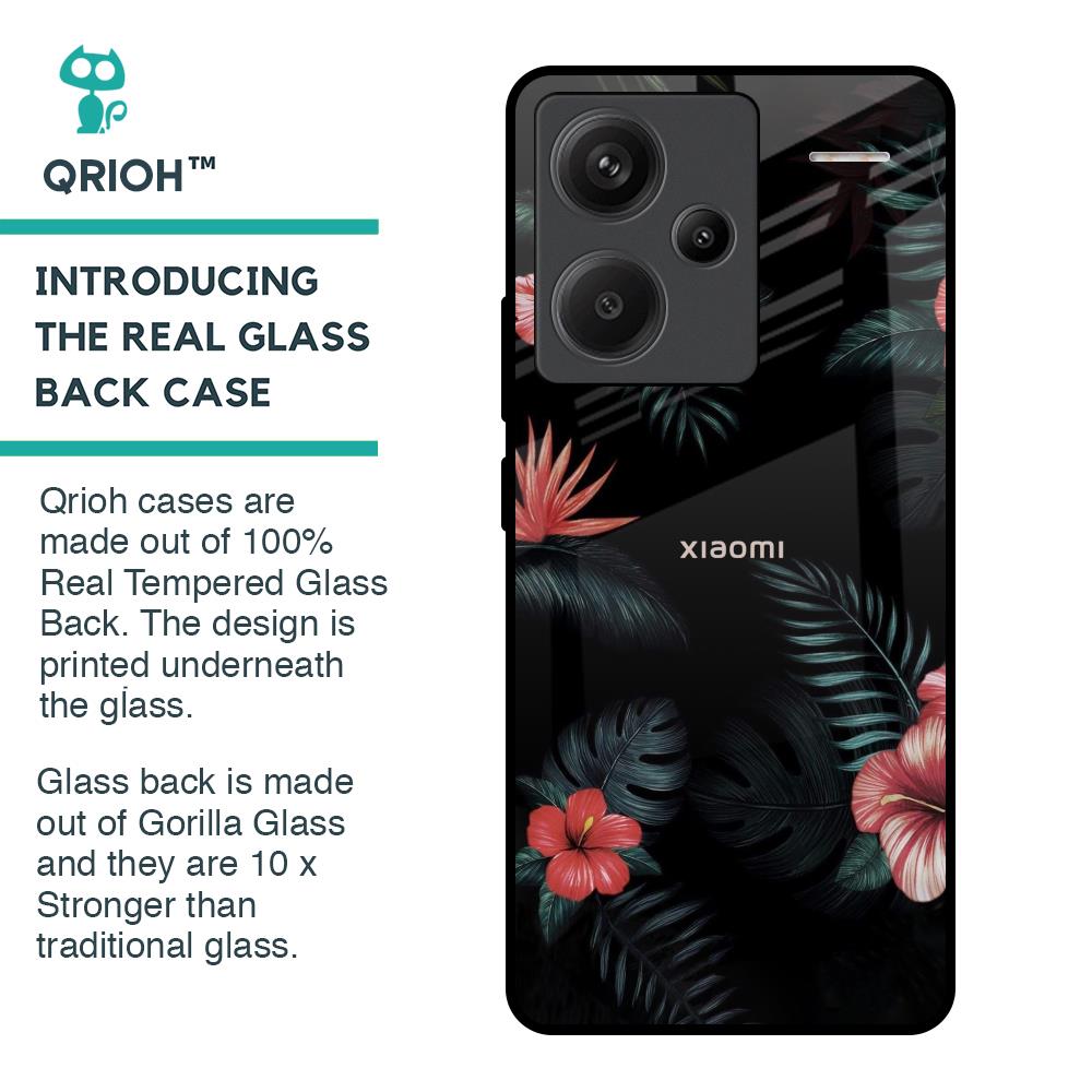 Tropical Art Flower Glass Case for Redmi Note 13 Pro Plus 5G