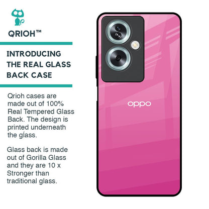Pink Ribbon Caddy Glass Case for Oppo A79 5G
