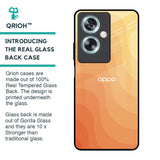 Orange Curve Pattern Glass Case for Oppo A79 5G
