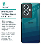 Green Triangle Pattern Glass Case for Oppo A79 5G