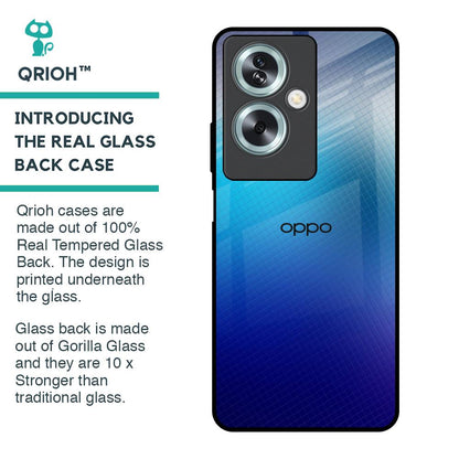 Blue Rhombus Pattern Glass Case for Oppo A79 5G