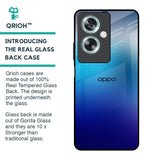 Blue Rhombus Pattern Glass Case for Oppo A79 5G