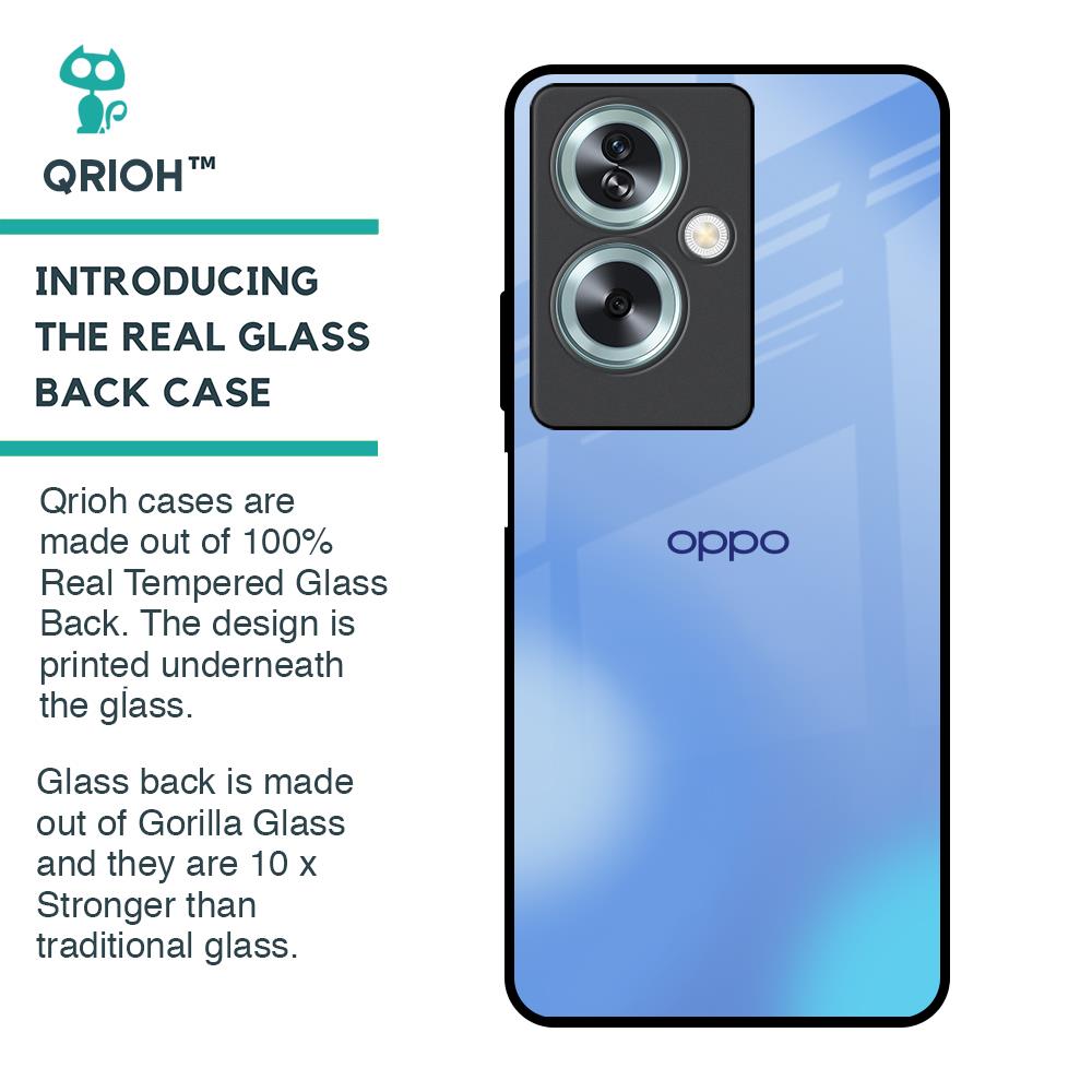 Vibrant Blue Texture Glass Case for Oppo A79 5G