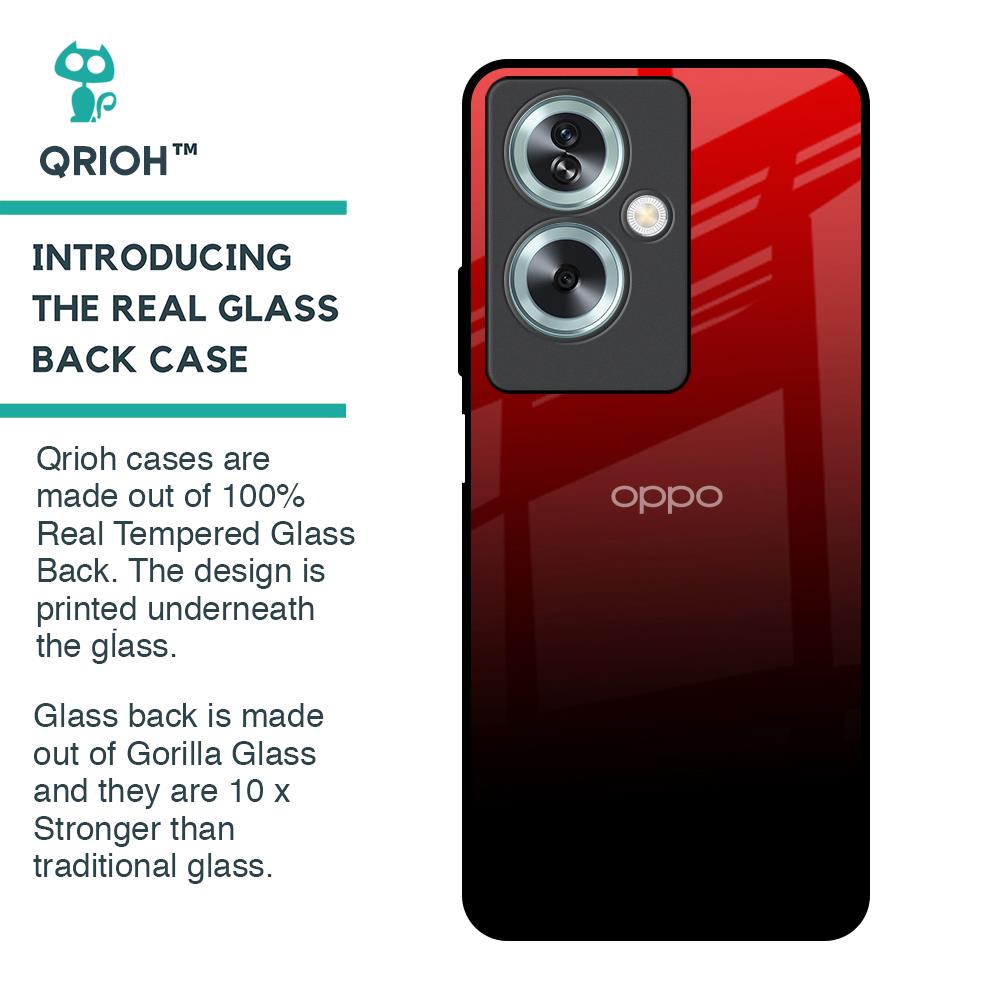 Maroon Faded Glass Case for Oppo A79 5G