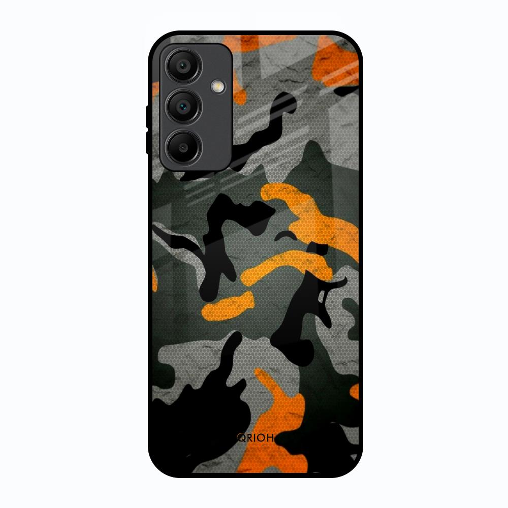 Camouflage Orange Samsung Galaxy A15 5G Glass Back Cover Online